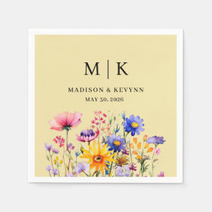 Elegant Boho Wildflower Wedding Napkin