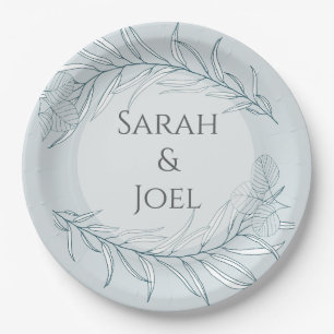 Elegant Boho Wildflower Wedding Paper Plate