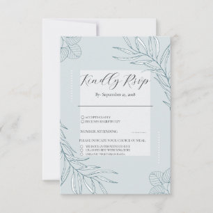 elegant Boho Wildflower Wedding RSVP Card