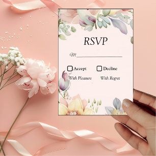Elegant BOHO Wildflower Wedding  RSVP Card