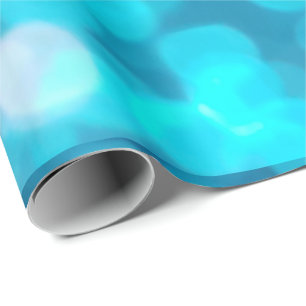Elegant Bokeh Blue Turquoise Circles Light Pattern Wrapping Paper