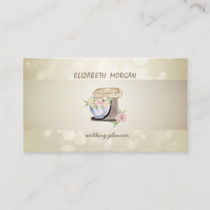 Elegant Bokeh, Stripe,Floral Retro Mixer Business Card