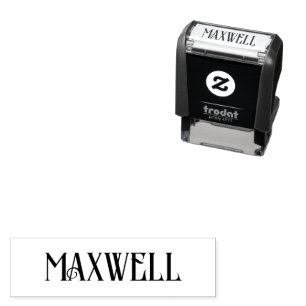 Elegant Bold Black Family Name Self-inking Stamp