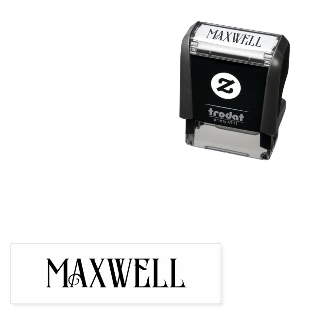 Elegant Bold Black Family Name Self-inking Stamp (In Situ)