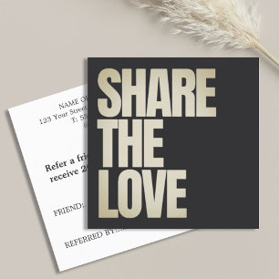 Elegant Bold Dark Grey Golden  Referral Card