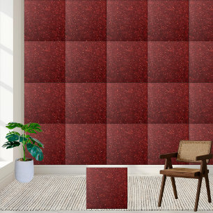 Elegant Bold Dark Red Sparkling Glitter Tile