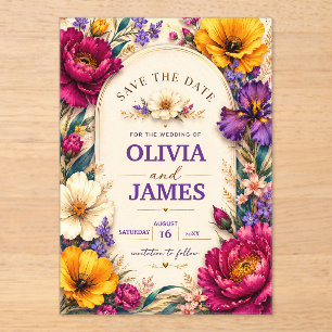 Elegant Bold Floral Wedding Invitation