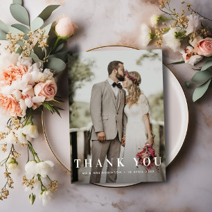 Elegant bold modern text wedding postcard