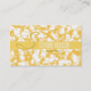 Elegant Bold Monogram Glitter Makeup Artist Business Card