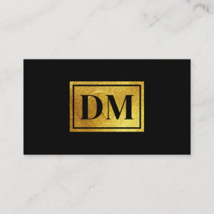 Elegant Bold Monogram Logo Qr Code Black & Gold Business Card