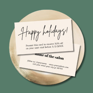 Elegant Bold Pastel Holiday Salon Coupon