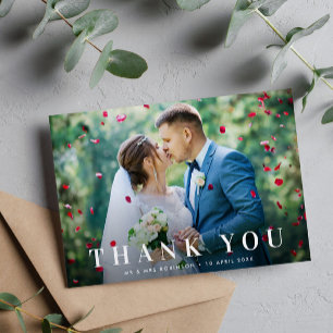 Elegant bold thank you wedding card