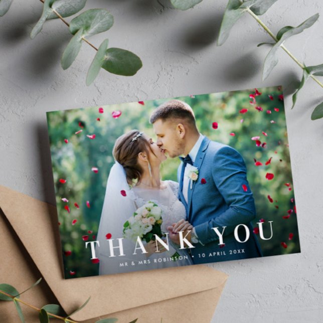 Elegant bold thank you wedding card (Creator Uploaded)