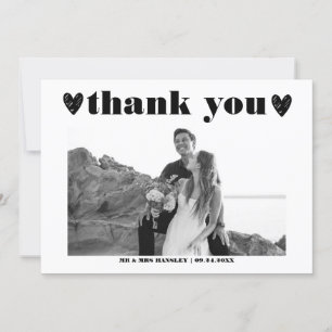 Elegant Bold Typography Photo Thank You Cards