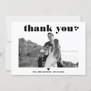 Elegant Bold Typography Photo Thank You Cards