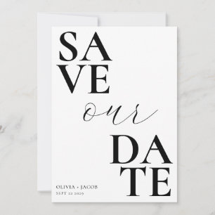 Elegant Bold Typography Script Wedding Save The Date