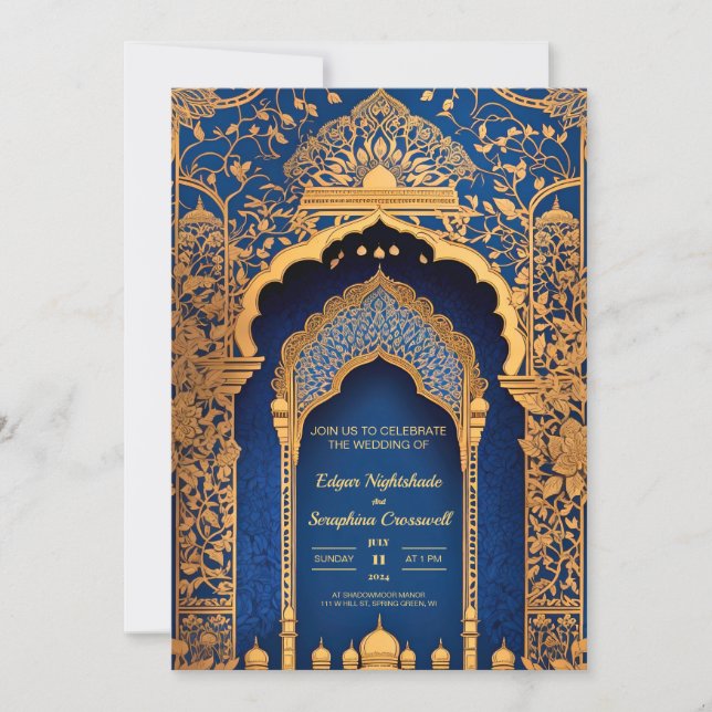 Elegant Bollywood Indians Wedding Invitation (Front)