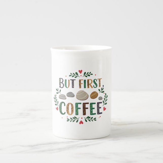 Elegant Bone China Mug for Coffee Lovers (Front)