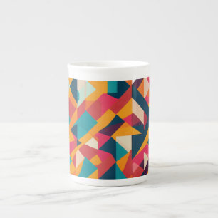 Elegant Bone China Mug with Minimalist Geometric 