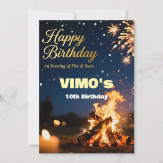 Elegant Bonfire Night Birthday Invitation