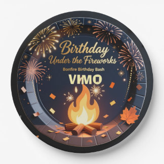 Elegant Bonfire Night Birthday Party Paper Plates