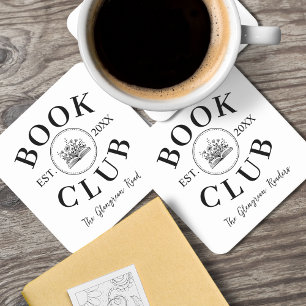 Elegant Book Club Members Personalised Gift  Square Paper Coaster