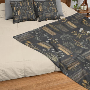 Elegant Book Design - Dark Academia - Vintage Book Sherpa Blanket