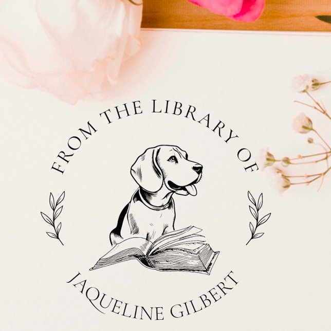 Elegant Book From the Library Of | Hand-drawn Dog  Rubber Stamp (Creator Uploaded)