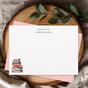 Elegant Book Lover's From The Desk Of Personalised Card