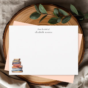 Elegant Book Lover's From The Desk Of Personalised Card