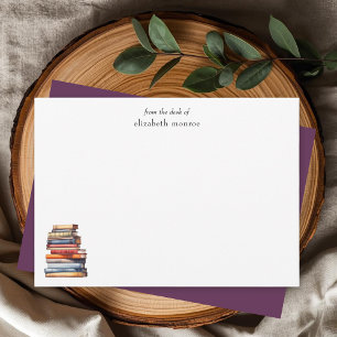 Elegant Book Lover's From The Desk Of Personalized Card