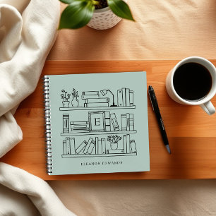 Elegant Book Lover's Monogram Name Spiral Notebook