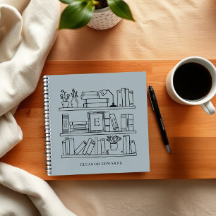 Elegant Book Lover's Monogram Name Spiral Notebook