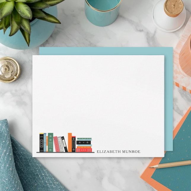 Elegant Book Shelf Illustration Personalised Card (Creator Uploaded)