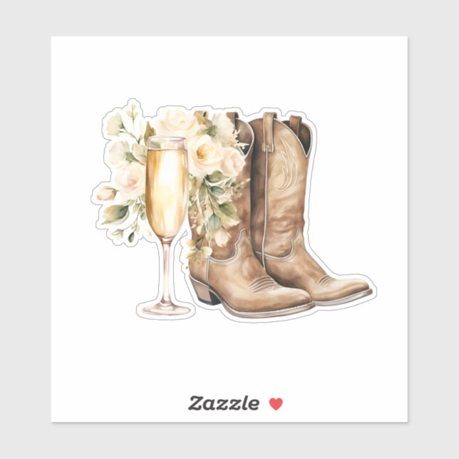 Elegant Boots and Bubbly Custom-Cut Vinyl Sticker (Sheet)