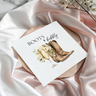Elegant Boots and Bubbly Paper Napkin