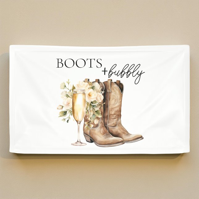 Elegant Boots and Bubbly Wester Bridal Shower Banner (Creator Uploaded)