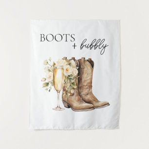Elegant Boots and Bubbly Wester Bridal Shower Tapestry