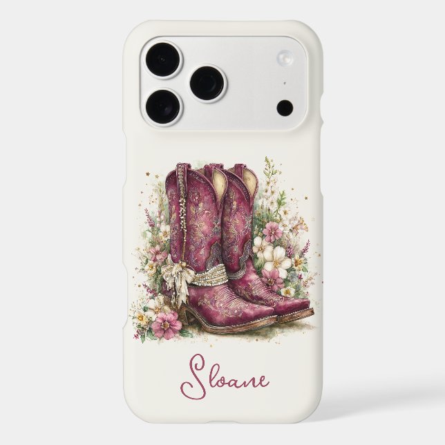 Elegant Boots with Flowers Monogrammed (Back)
