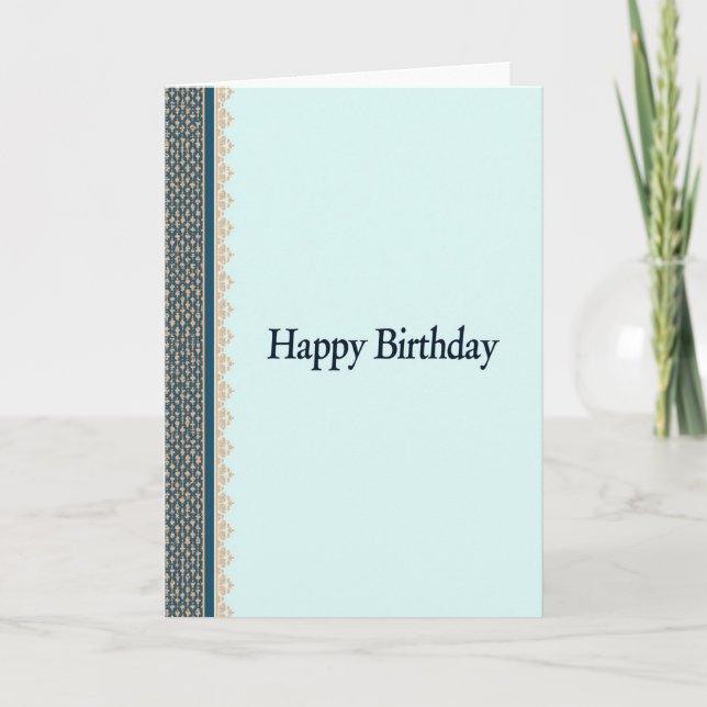 Elegant Border Birthday Card (Front)