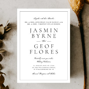 Elegant Border   Classic Names   Wedding Invitation