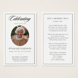 Elegant Border Funeral Memorial Prayer Card