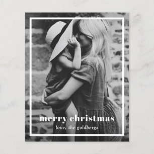Elegant Border Photo Modern Budget Christmas Card