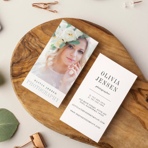 Elegant Border Photographer Vertical Business Card