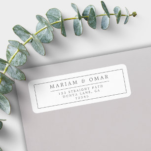 Elegant Border Silver Typography Label