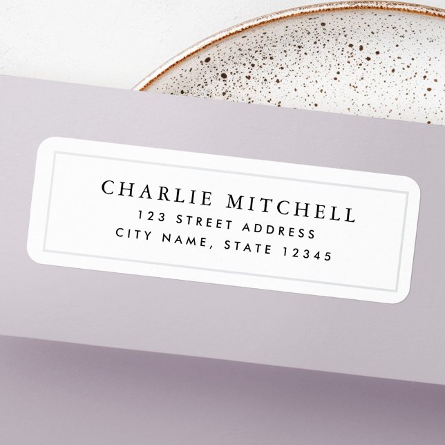 Elegant border white return address (Elegant border white return address label)