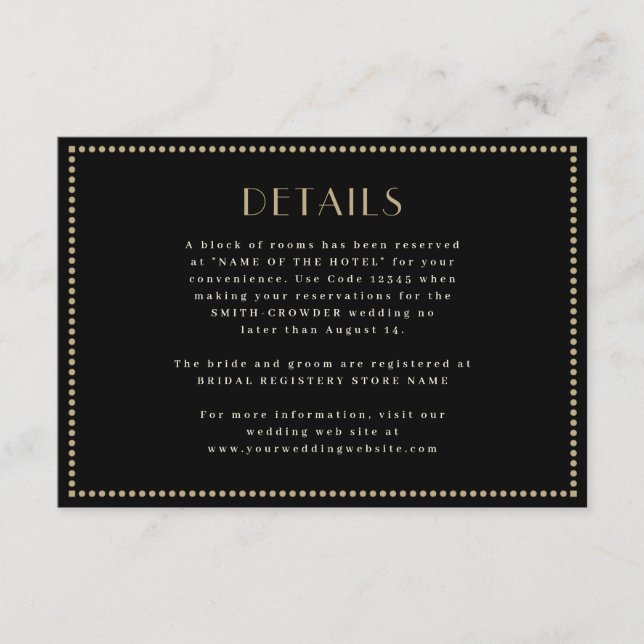 Elegant bordered Enclosure card Art Deco (Front)