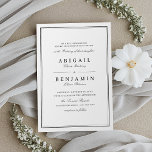 Elegant borders black and white minimalist wedding invitation<br><div class="desc">Elegant black and white minimalist design,  simple and classy. Great for modern classic wedding,  vintage wedding and formal wedding.
See all the matching pieces in the collection.</div>