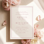 Elegant borders dusty pink minimalist wedding invitation<br><div class="desc">Elegant dusty pink minimalist design,  simple and classy. Great for modern classic wedding,  vintage wedding and formal wedding.
See all the matching pieces in the collection.</div>