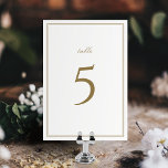 Elegant borders gold classy minimalist wedding table number<br><div class="desc">Elegant minimalist gold colour design with borders,  simple and sophisticated. Great for modern classic wedding,  and formal wedding.
See all the matching pieces in the collection.</div>